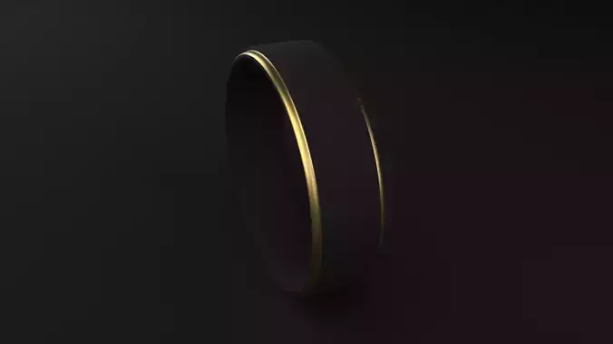 Ring rose gold black a man Low-poly 3D model