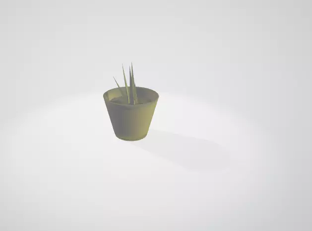 Pot and Plant Low-poly 3D model_0