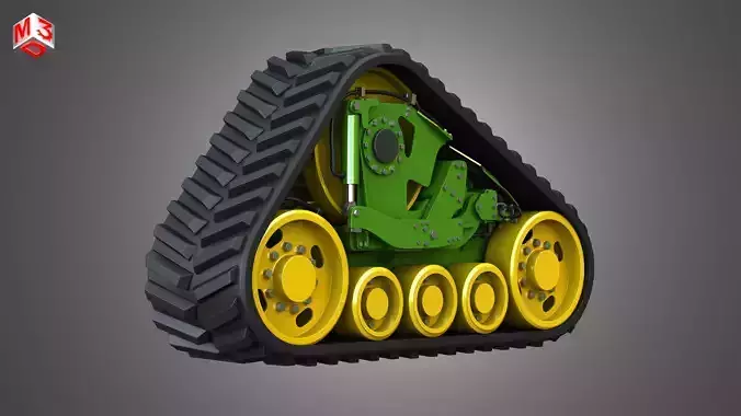  Rubber Track System - Combine Harvester - Crawler Tractor  3D model