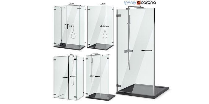 Cabin showers Radaway  Arta black set 102 3D model