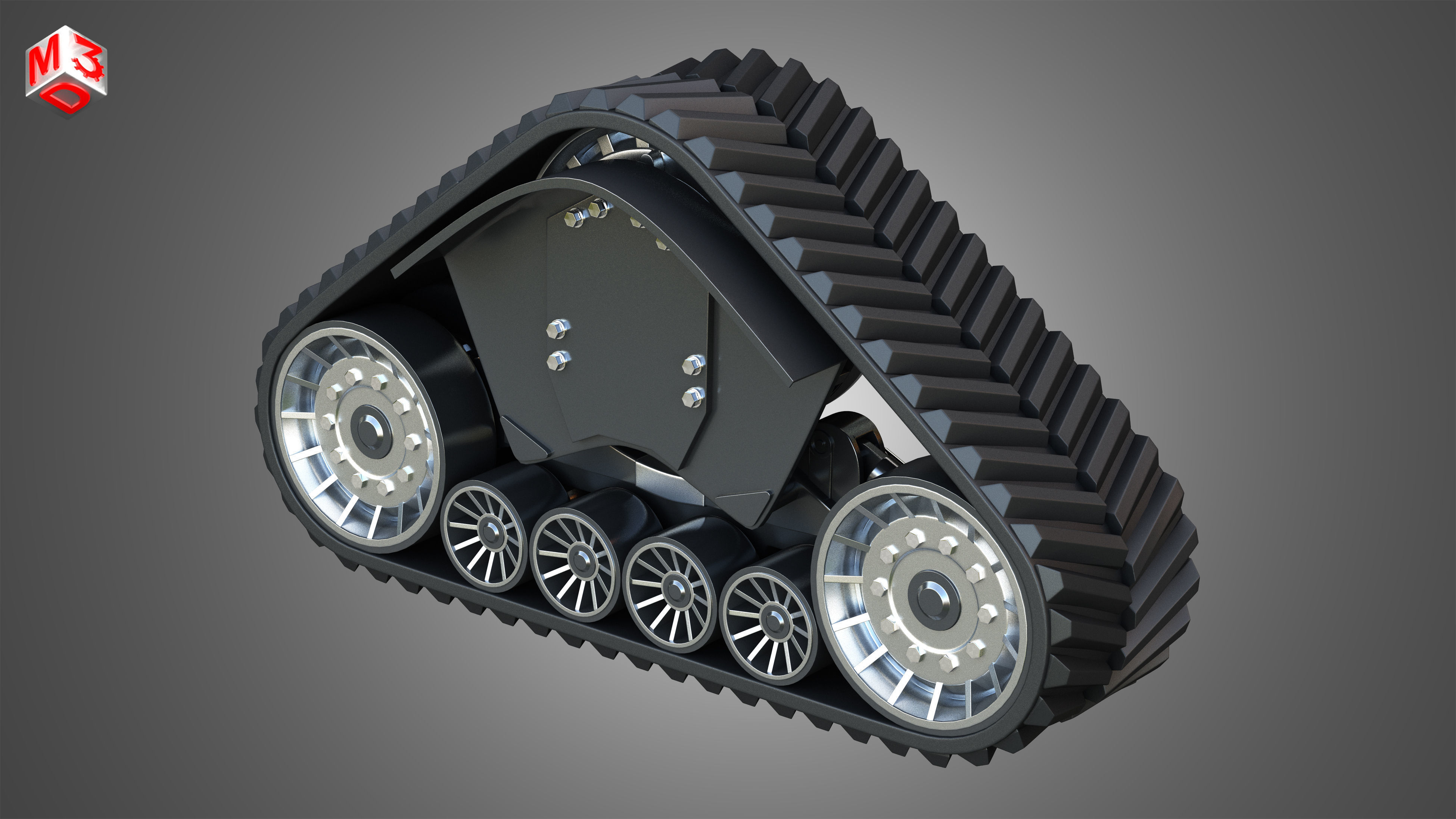 Rubber Track System 2 - Combine Harvester - Crawler Tractor  3D model_9