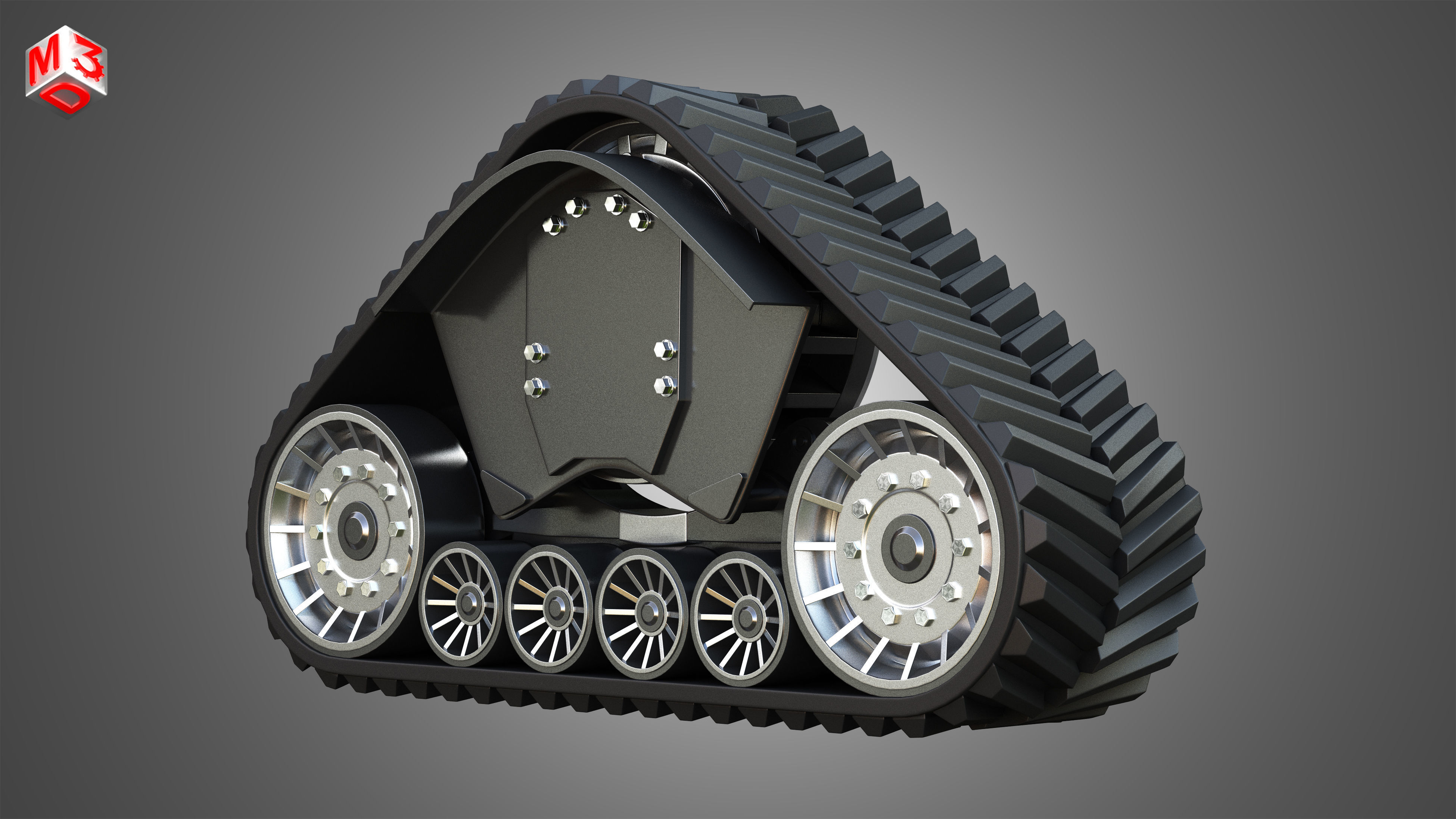 Rubber Track System 2 - Combine Harvester - Crawler Tractor  3D model_3