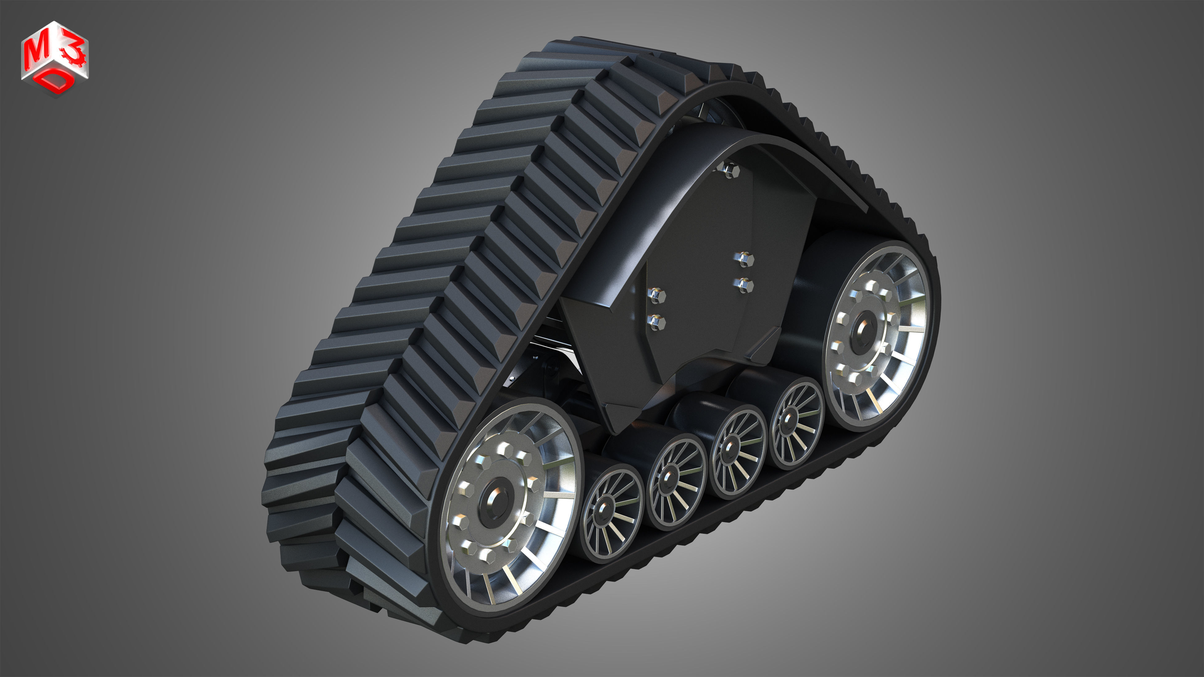 Rubber Track System 2 - Combine Harvester - Crawler Tractor  3D model_7