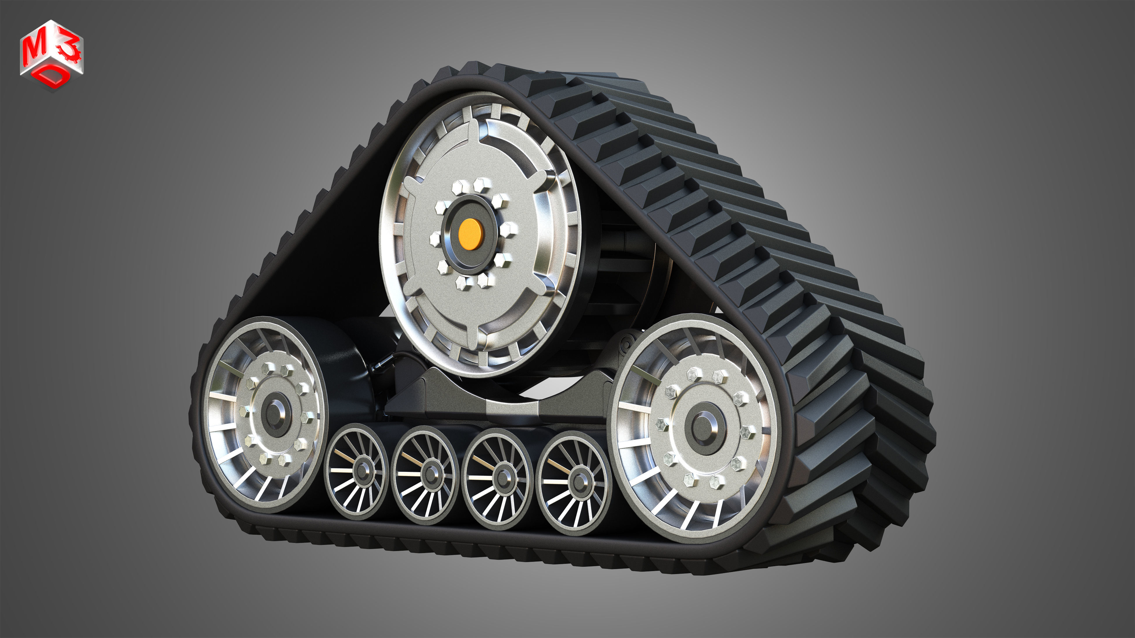 Rubber Track System 2 - Combine Harvester - Crawler Tractor  3D model_2