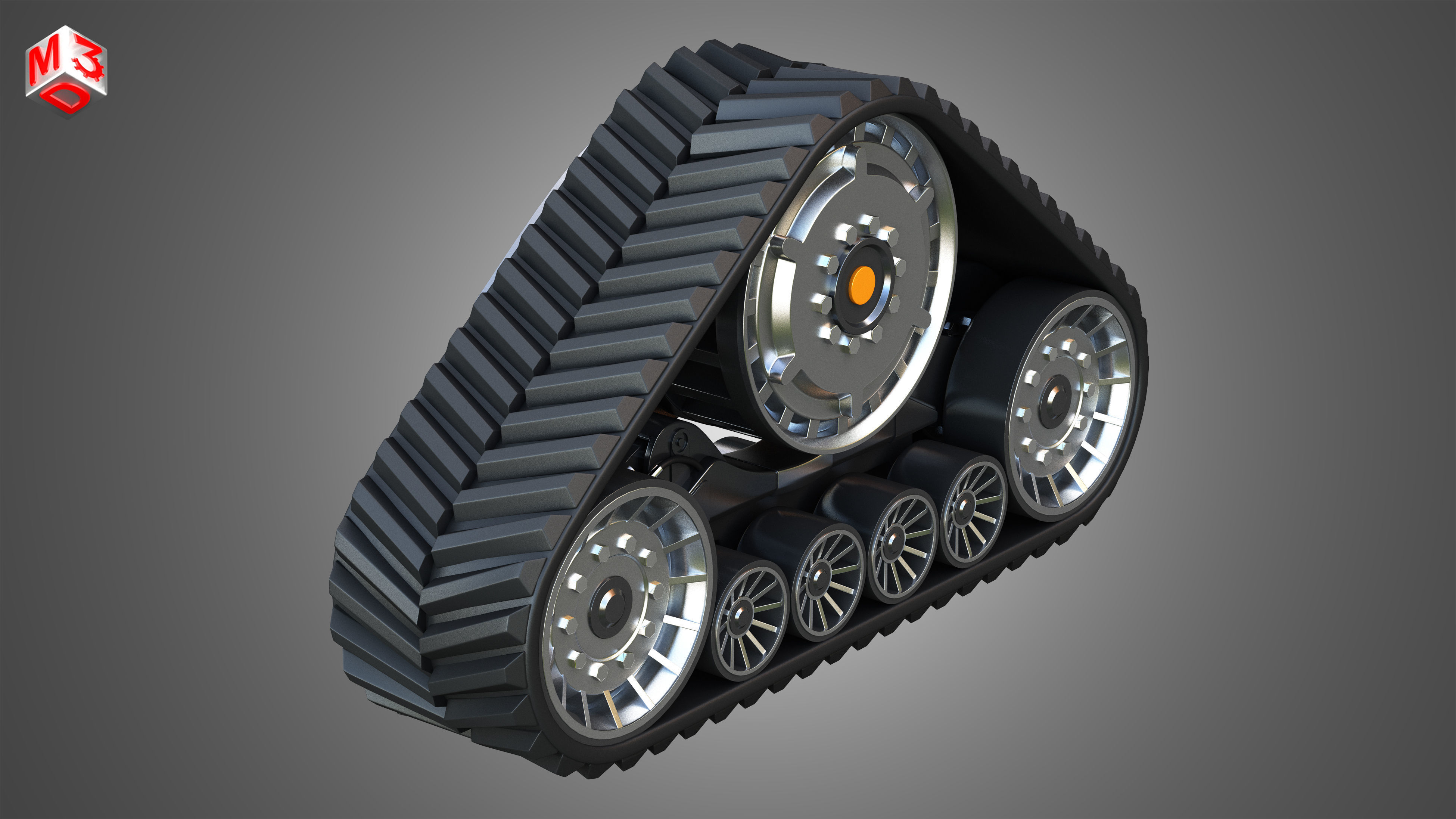 Rubber Track System 2 - Combine Harvester - Crawler Tractor  3D model_6
