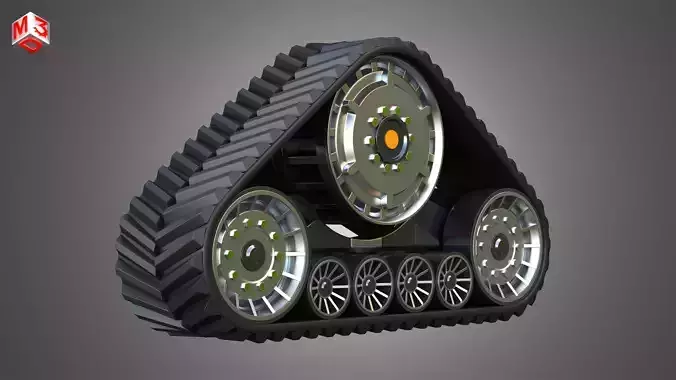 Rubber Track System 2 - Combine Harvester - Crawler Tractor  3D model  Rubber Track System 2 - Combine Harvester - Crawler Tractor  3D model