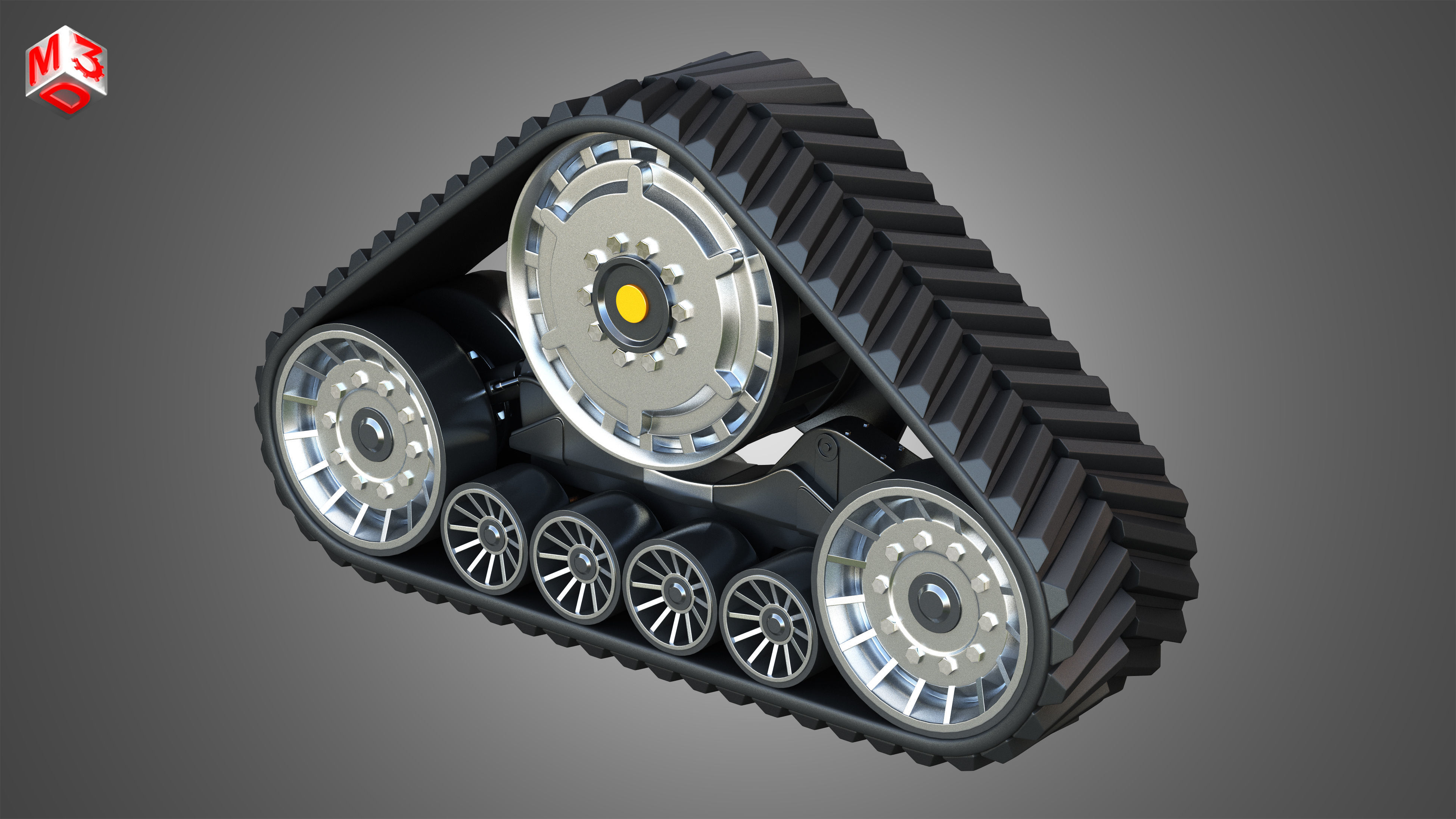 Rubber Track System 2 - Combine Harvester - Crawler Tractor  3D model_8