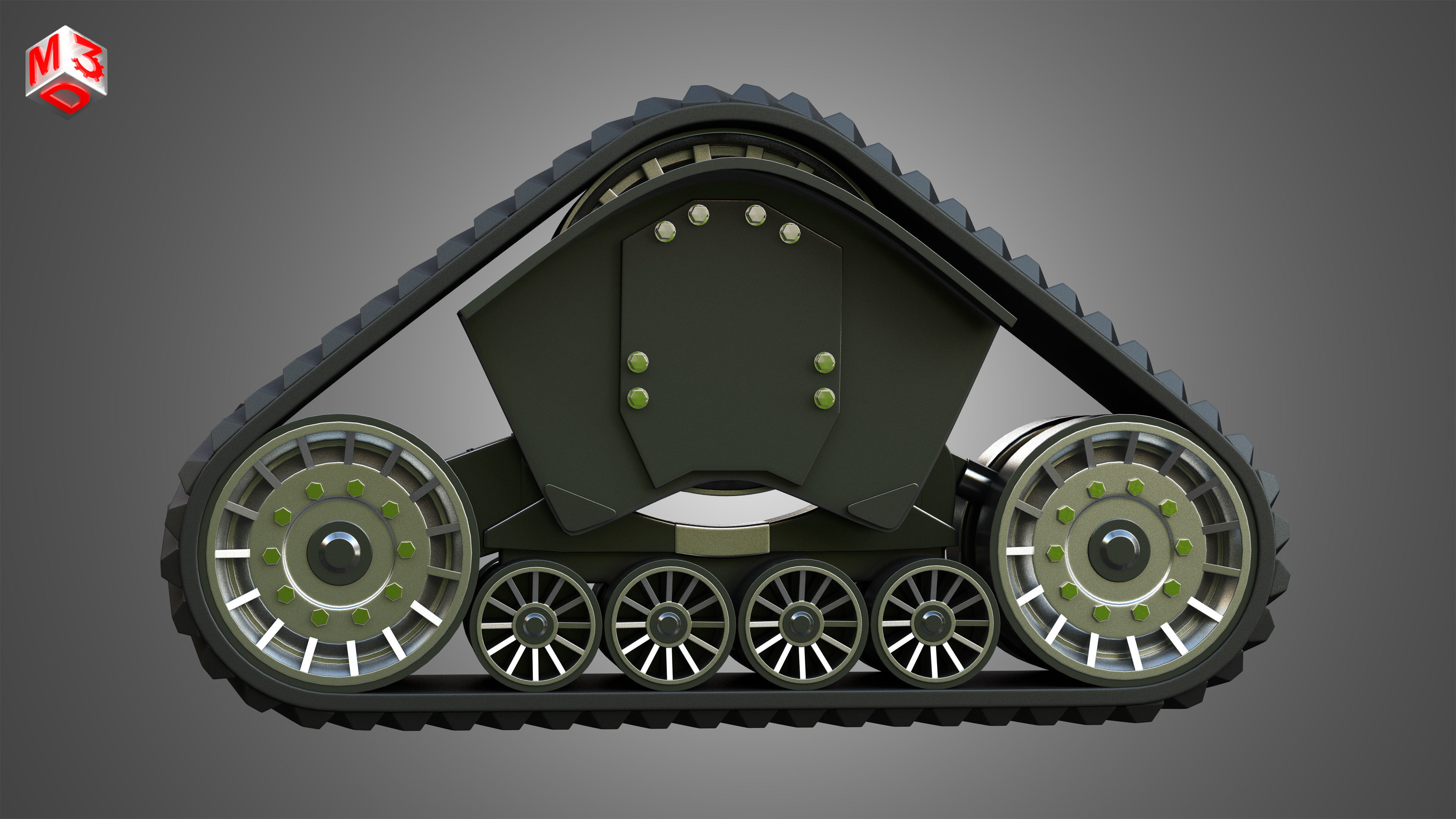 Rubber Track System 2 - Combine Harvester - Crawler Tractor  3D model_5