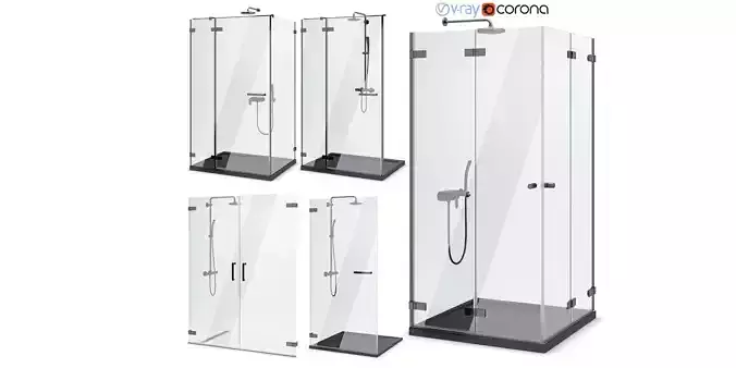 Cabin showers Radaway  Arta black set 104