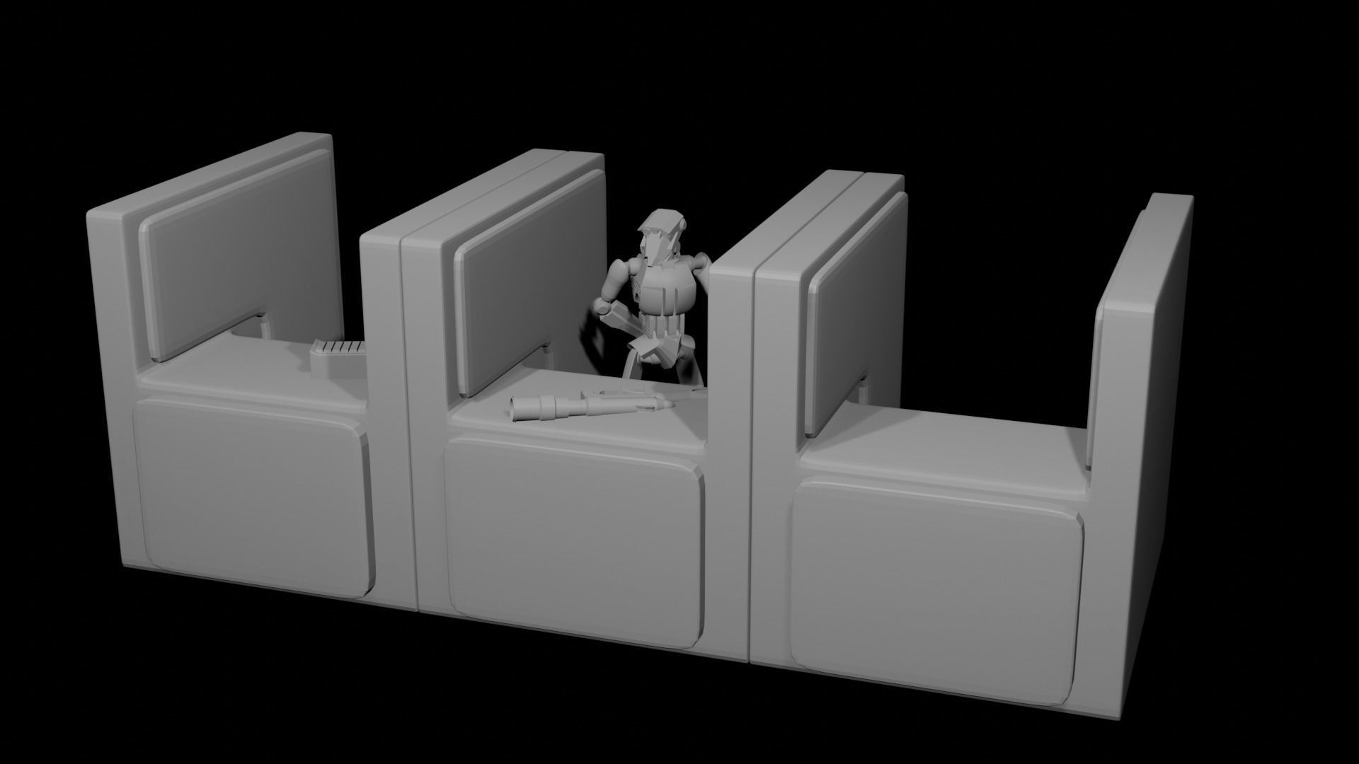 Firing Range Room Pack 3D print model_1