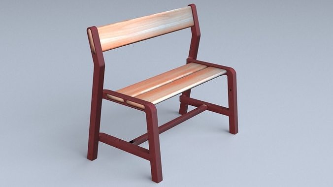 IKEA CHILDRENS BENCH YPPERLIG BEECH DARK RED Free 3D model