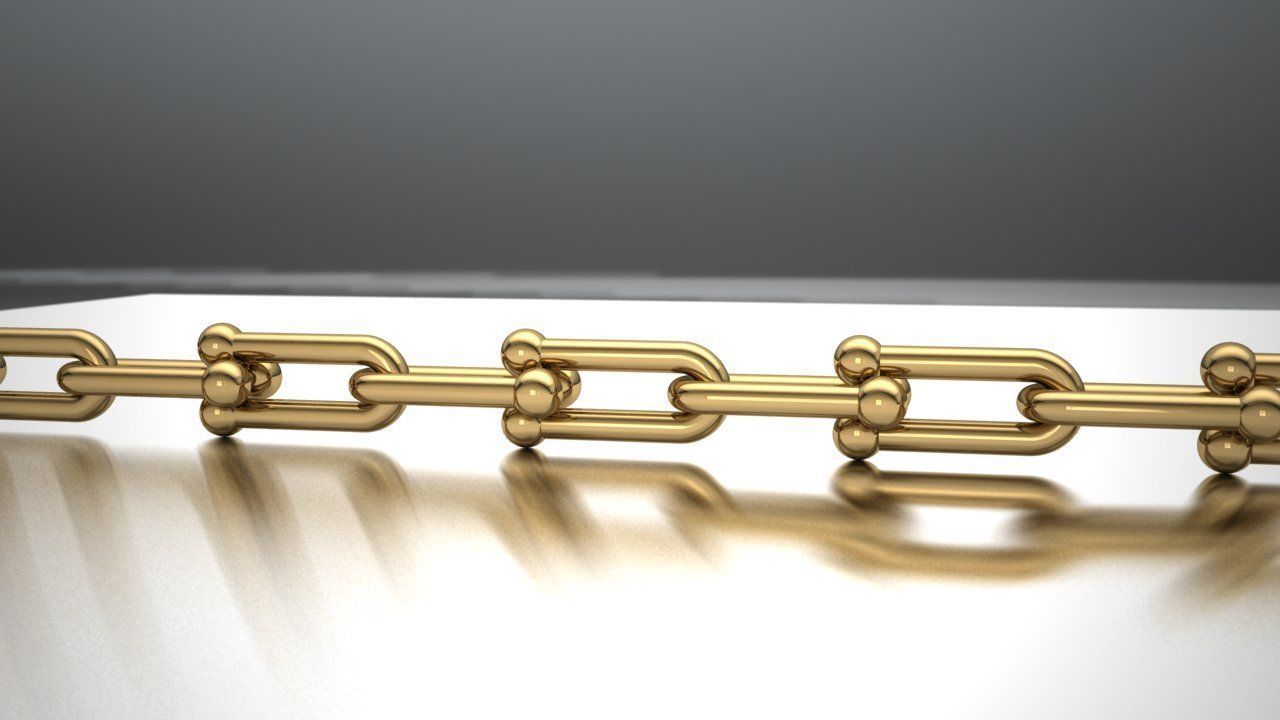 tiffany link bracelet  chain 3D print model_2