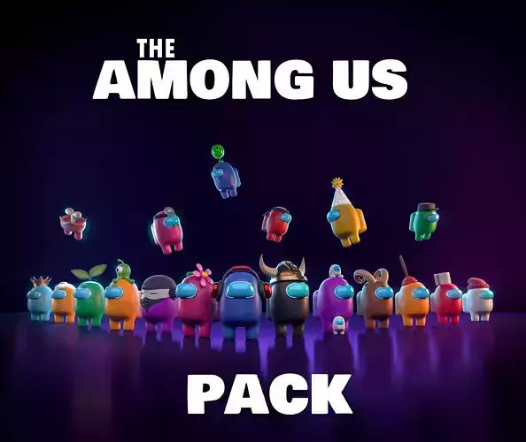 Among Us 3D pack -PBR Low-poly 3D model