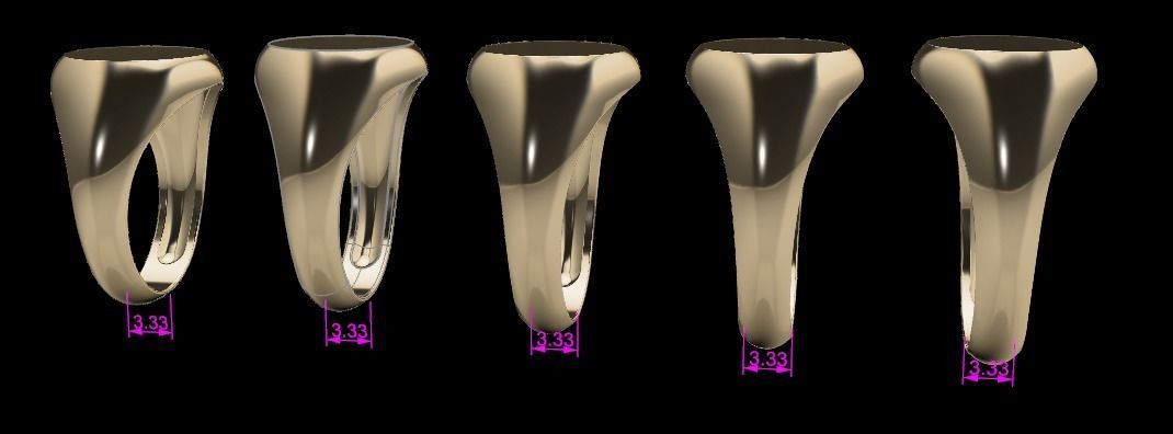 Round Signet Ring Mix Size 3D print model_6