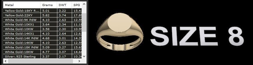 Round Signet Ring Mix Size 3D print model_11