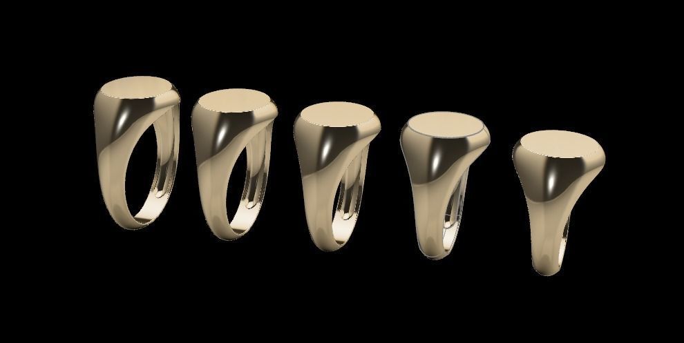 Round Signet Ring Mix Size 3D print model_1