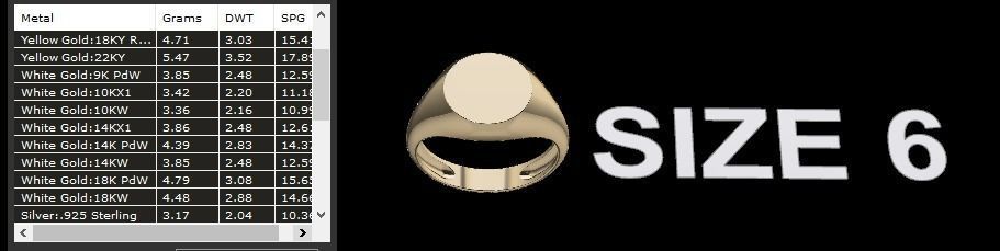 Round Signet Ring Mix Size 3D print model_9