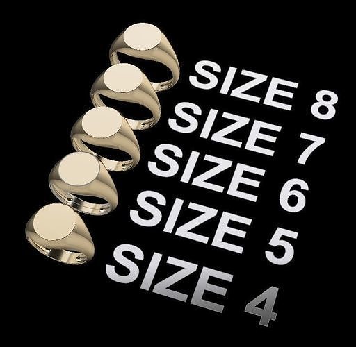 Round Signet Ring Mix Size 3D print model
