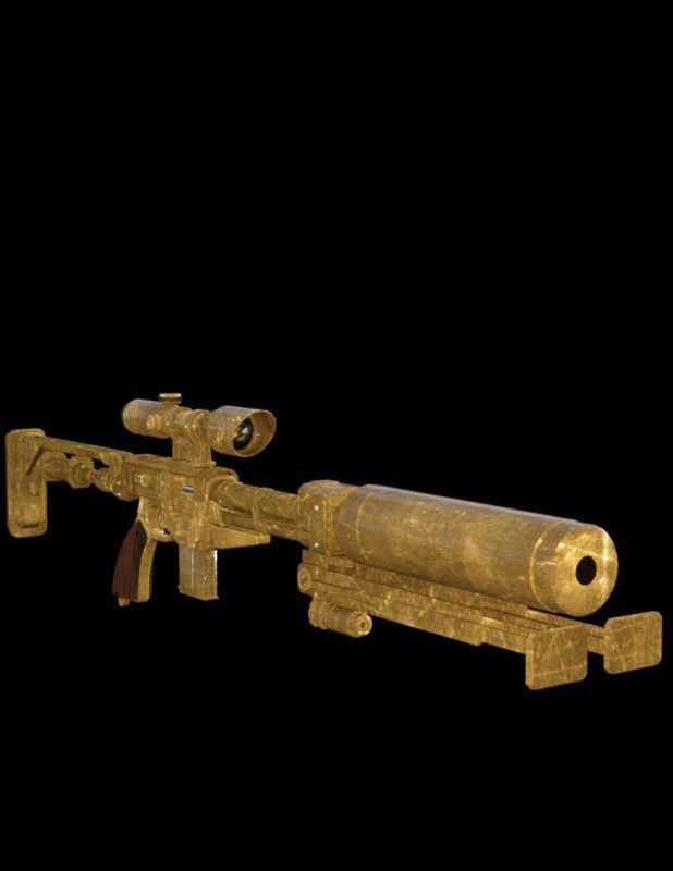 Scifi Gun Low-poly 3D model_2