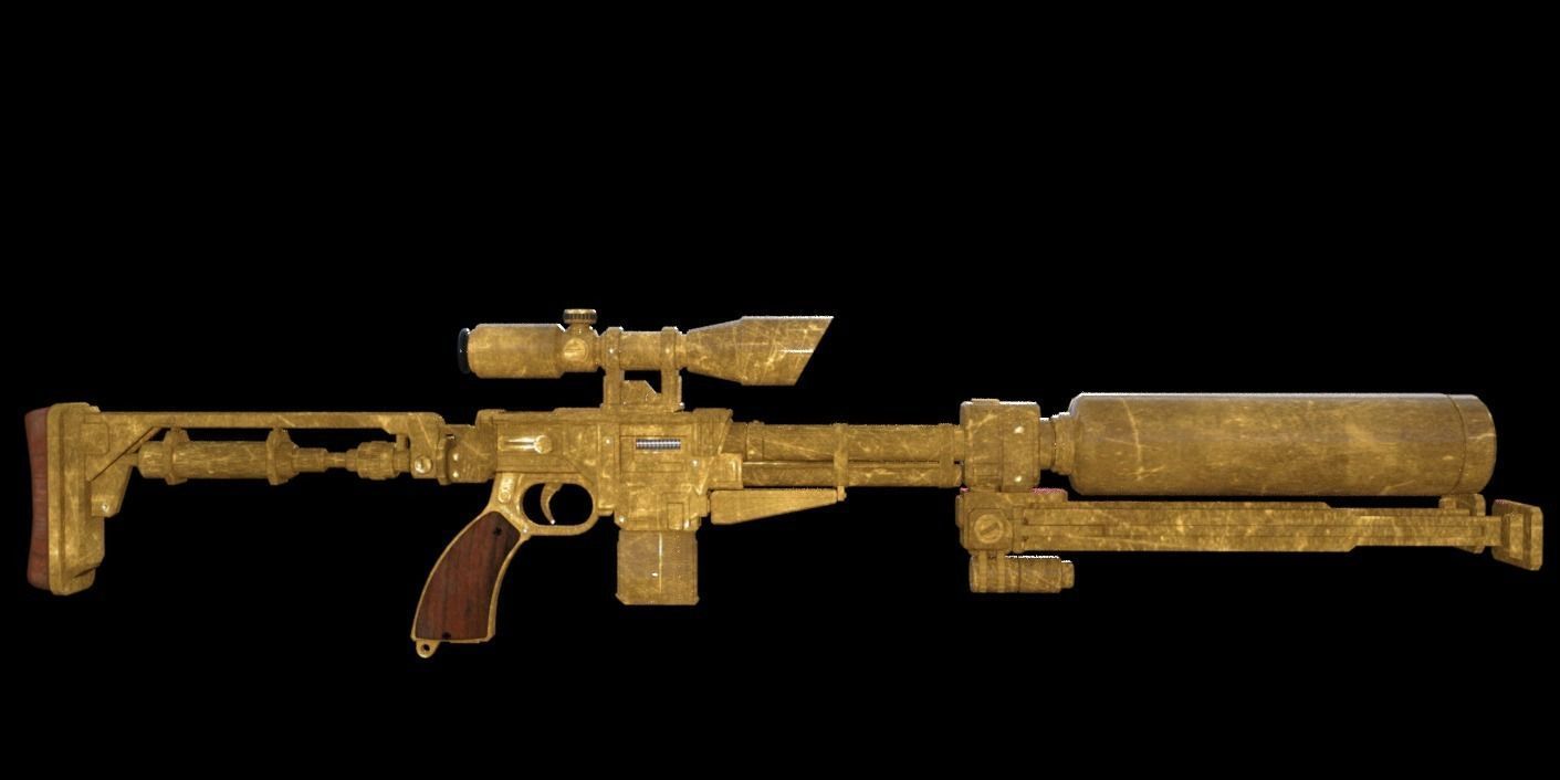 Scifi Gun Low-poly 3D model_1