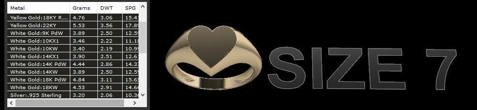 Dainty Heart Signet Ring Mix Size 3D print model_10