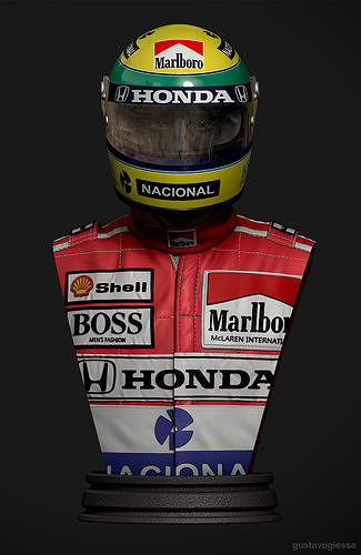 Ayrton Senna Bust 3D print model 5