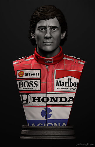 Ayrton Senna Bust 3D print model 3