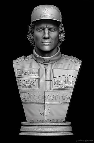 Ayrton Senna Bust 3D print model 7