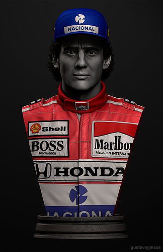 Ayrton Senna Bust 3D print model 4