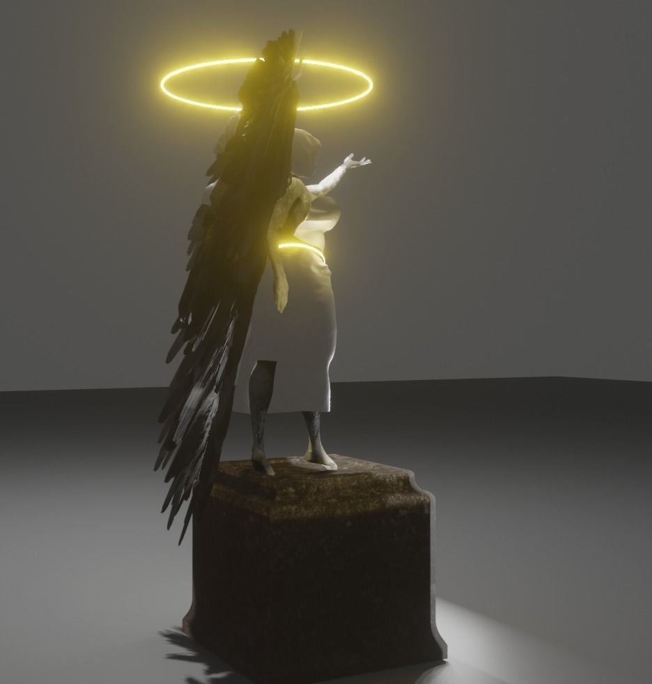 Angel statue 3D model_3