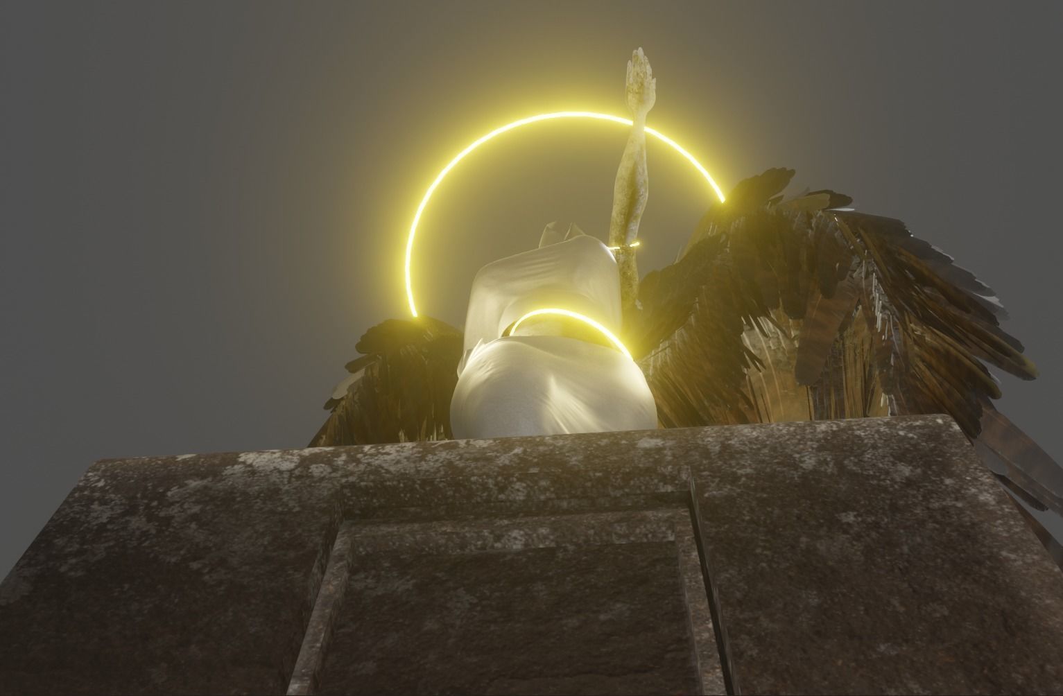 Angel statue 3D model_5