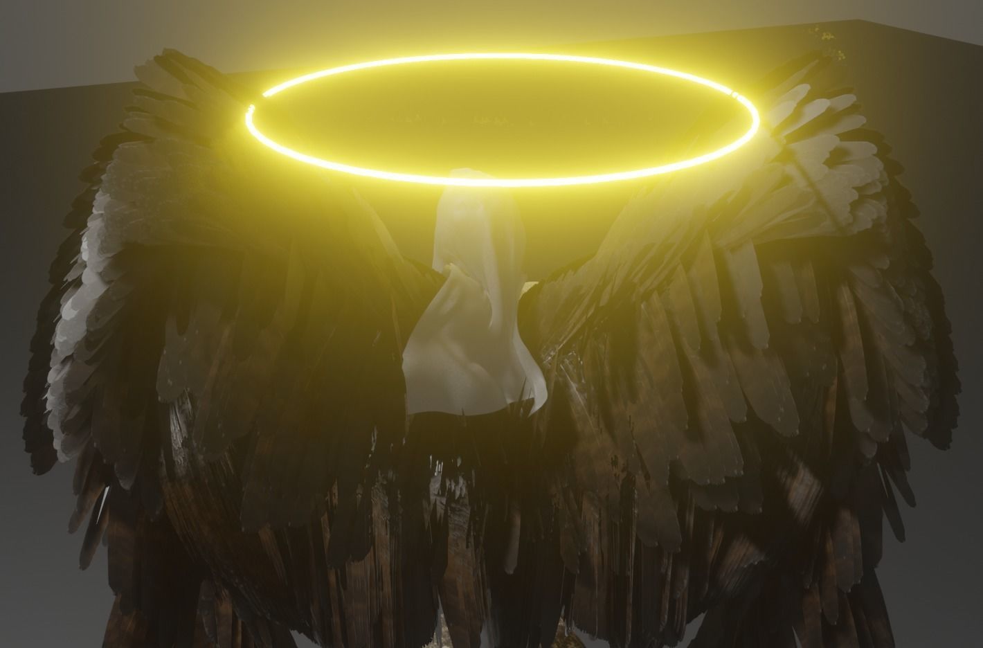 Angel statue 3D model_4