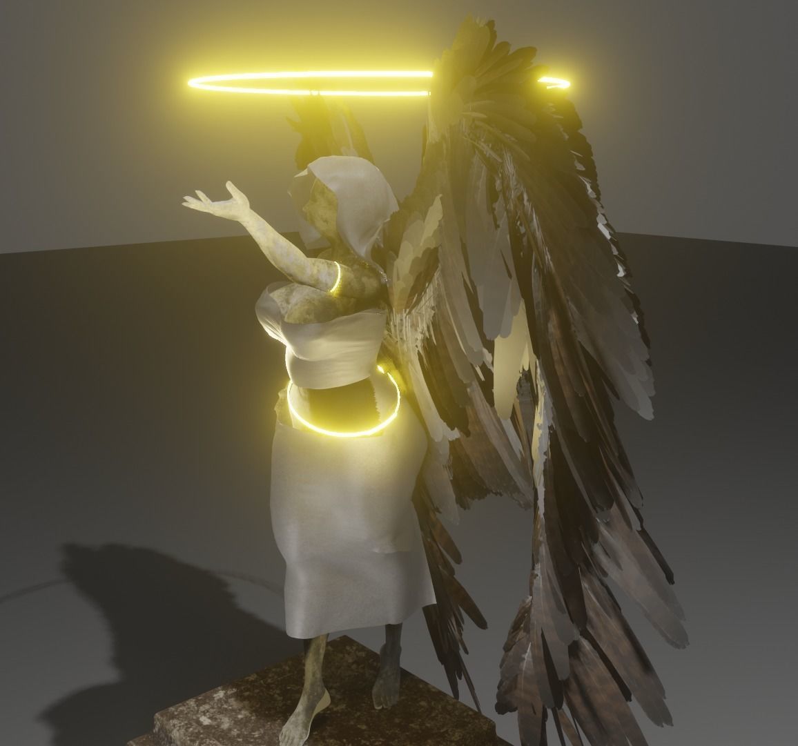 Angel statue 3D model_2