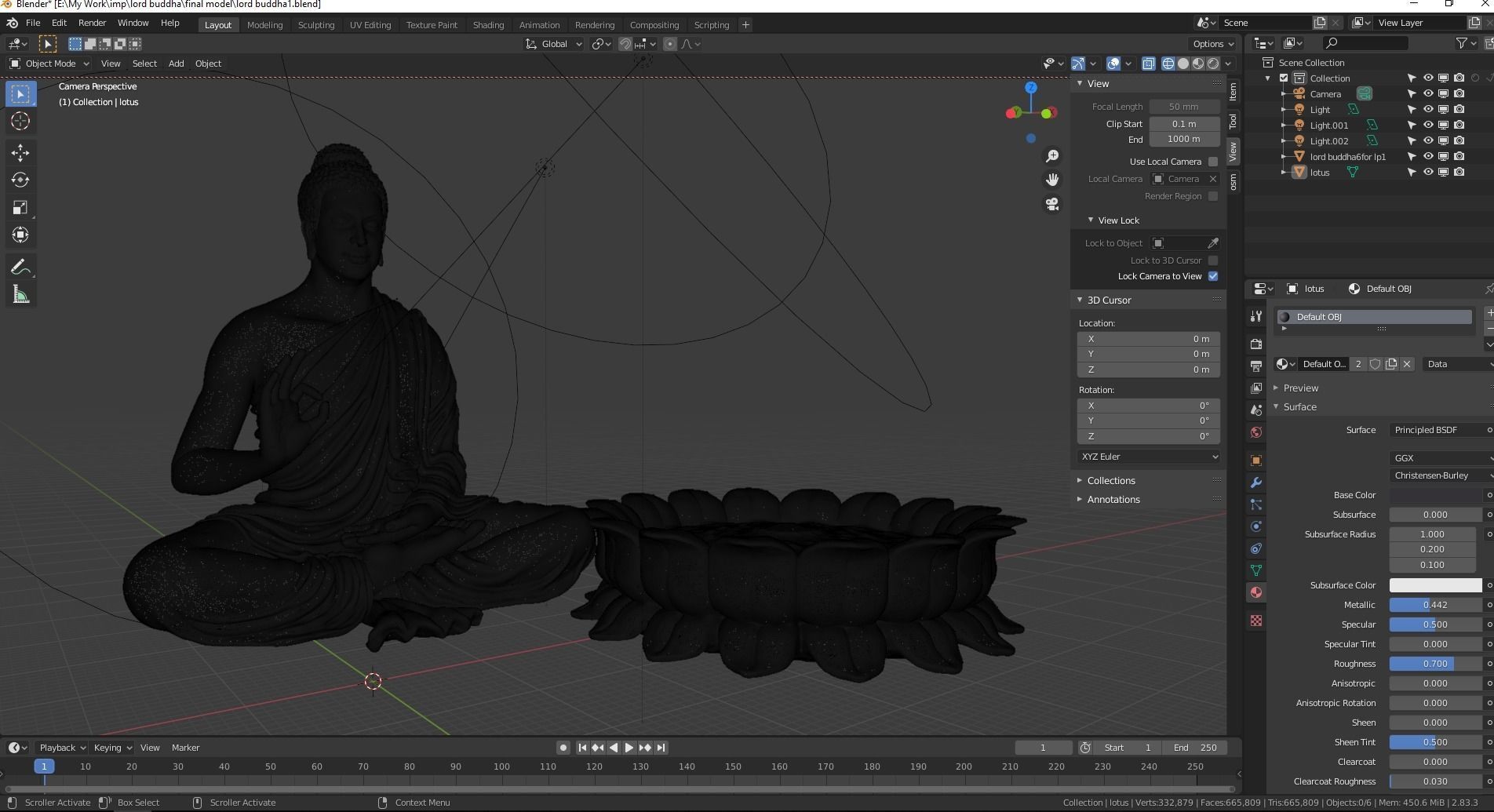 Lord buddha  3D print model_6