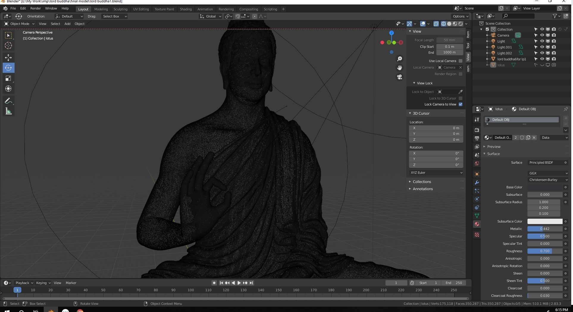 Lord buddha  3D print model_5
