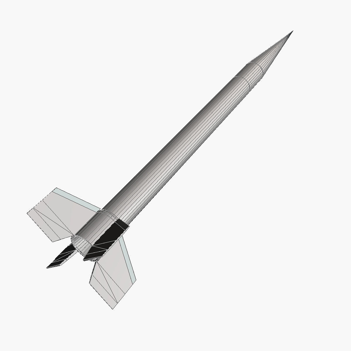 Orion II Rocket Low-poly 3D model_5
