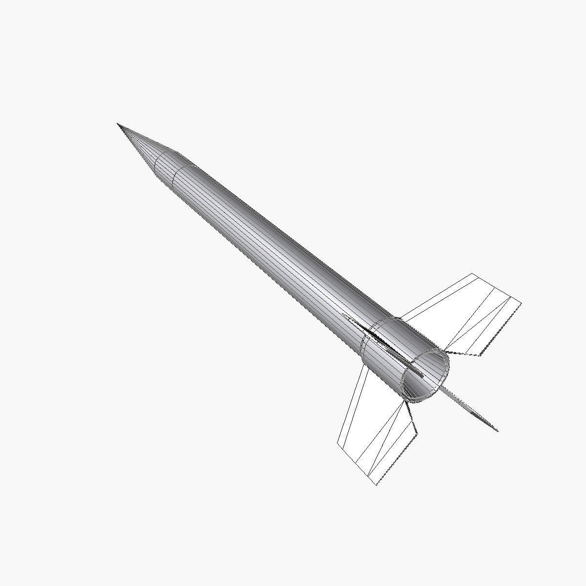 Orion II Rocket Low-poly 3D model_9
