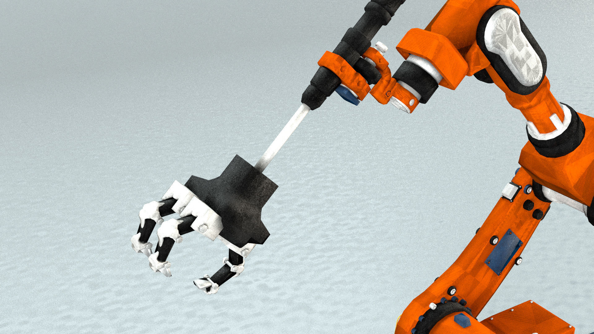 Industrial Robot arm Game asset Low-poly 3D model_11