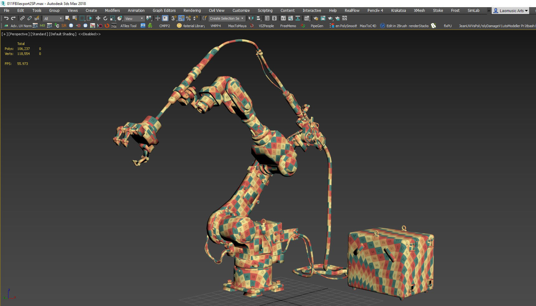 Industrial Robot arm Game asset Low-poly 3D model_8