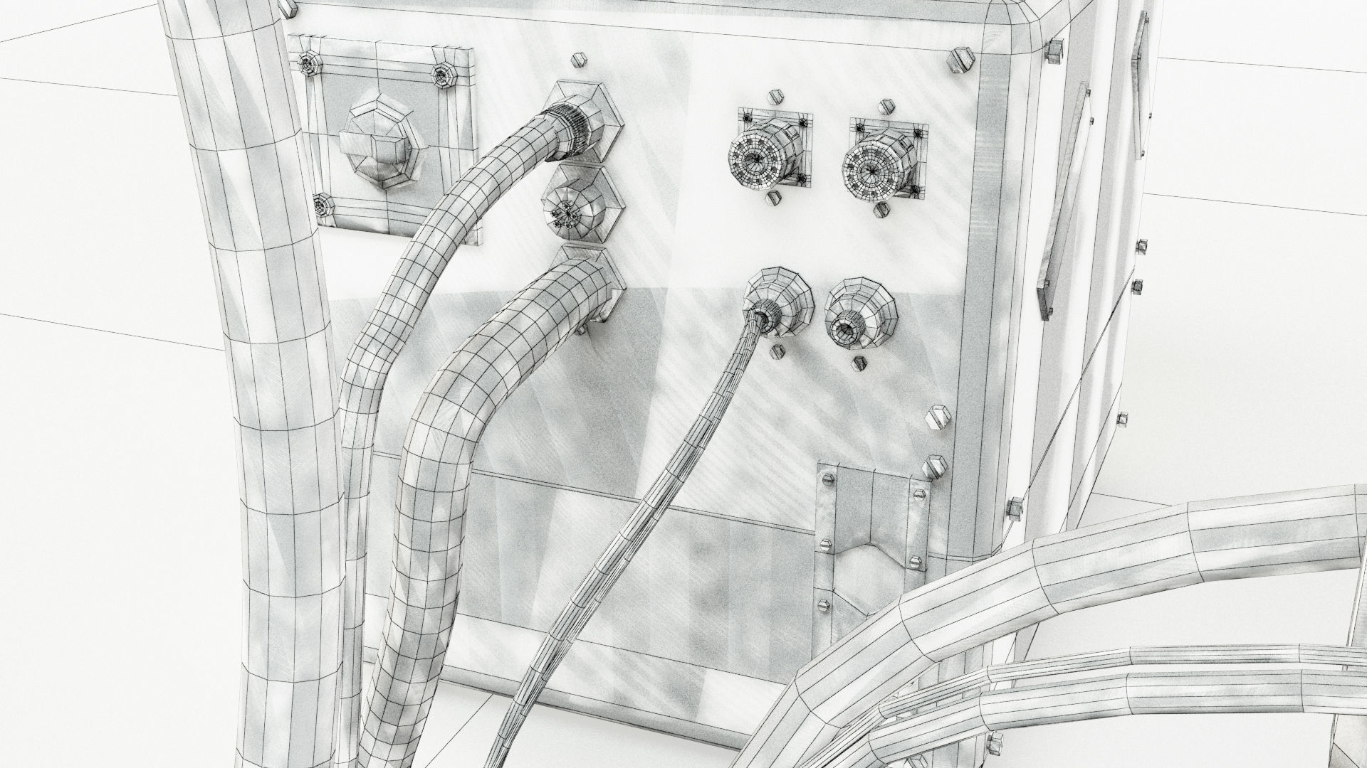 Industrial Robot arm Game asset Low-poly 3D model_3