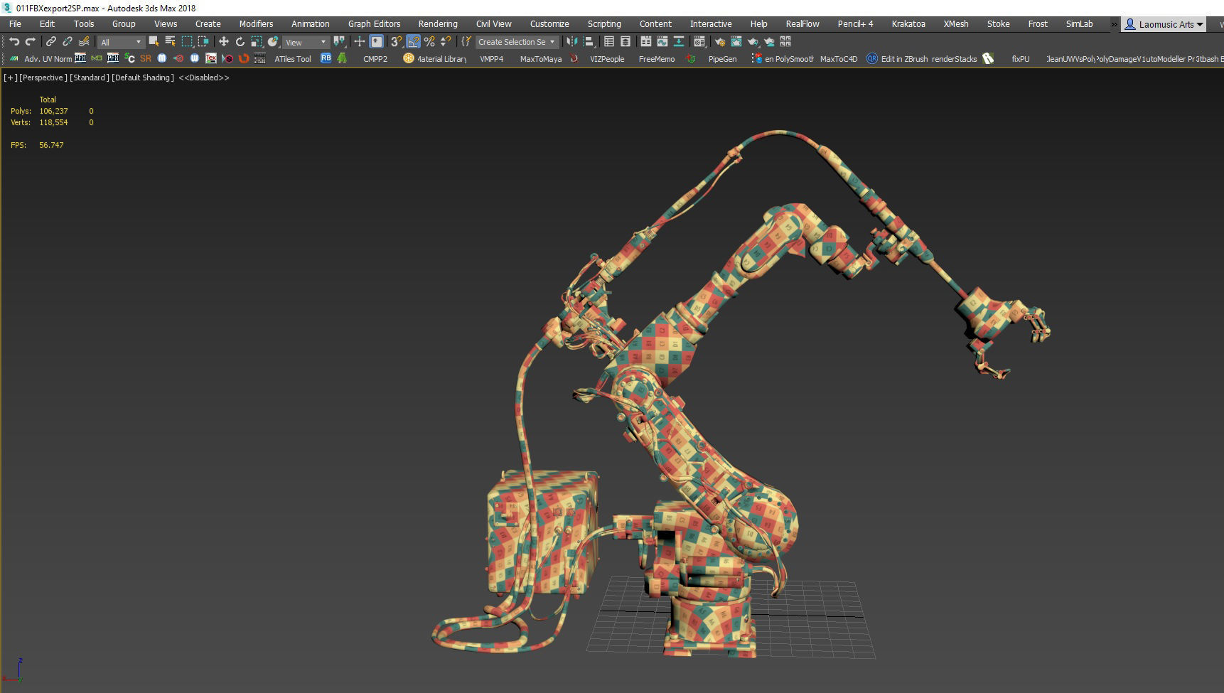 Industrial Robot arm Game asset Low-poly 3D model_10
