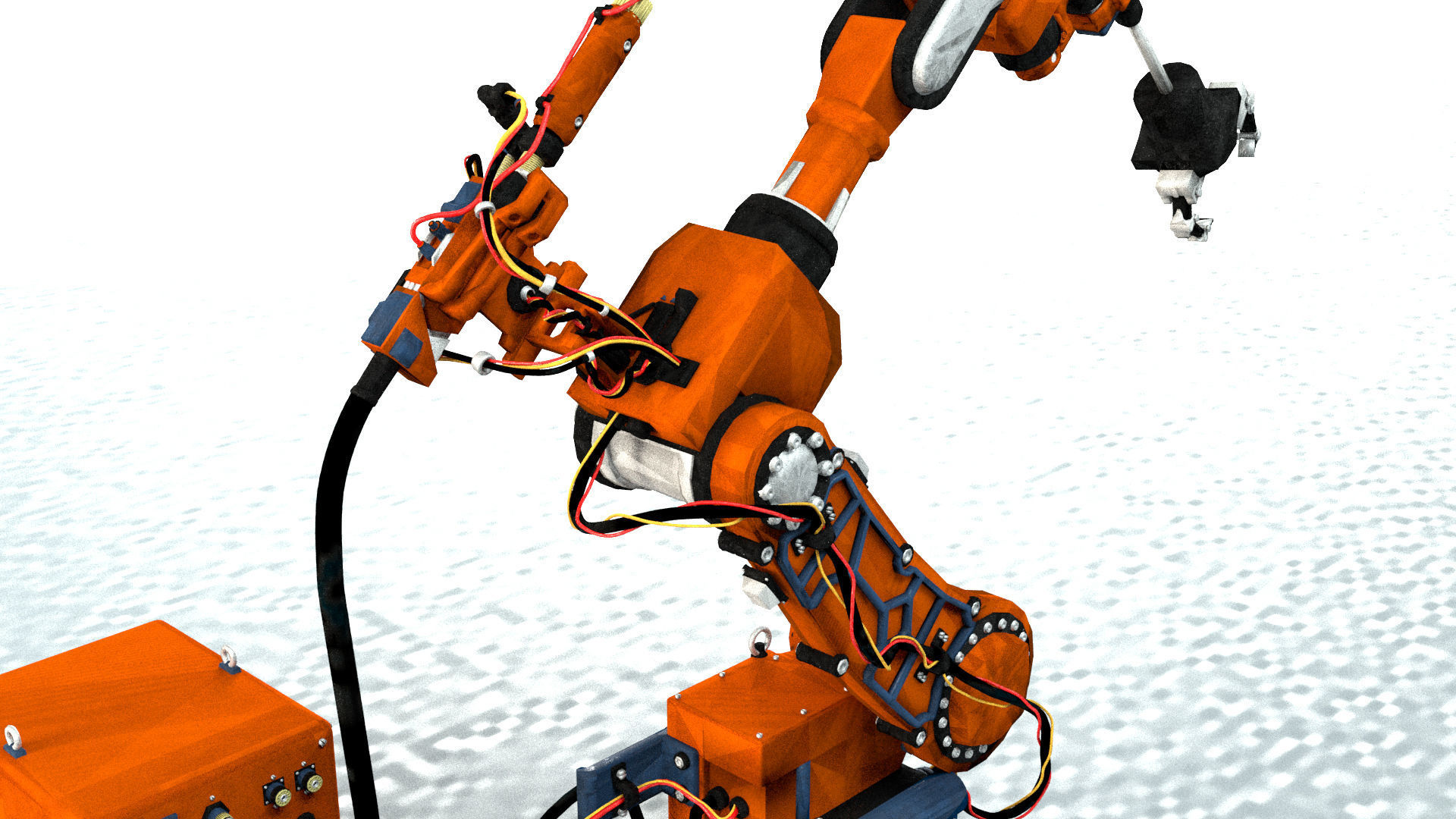 Industrial Robot arm Game asset Low-poly 3D model_13