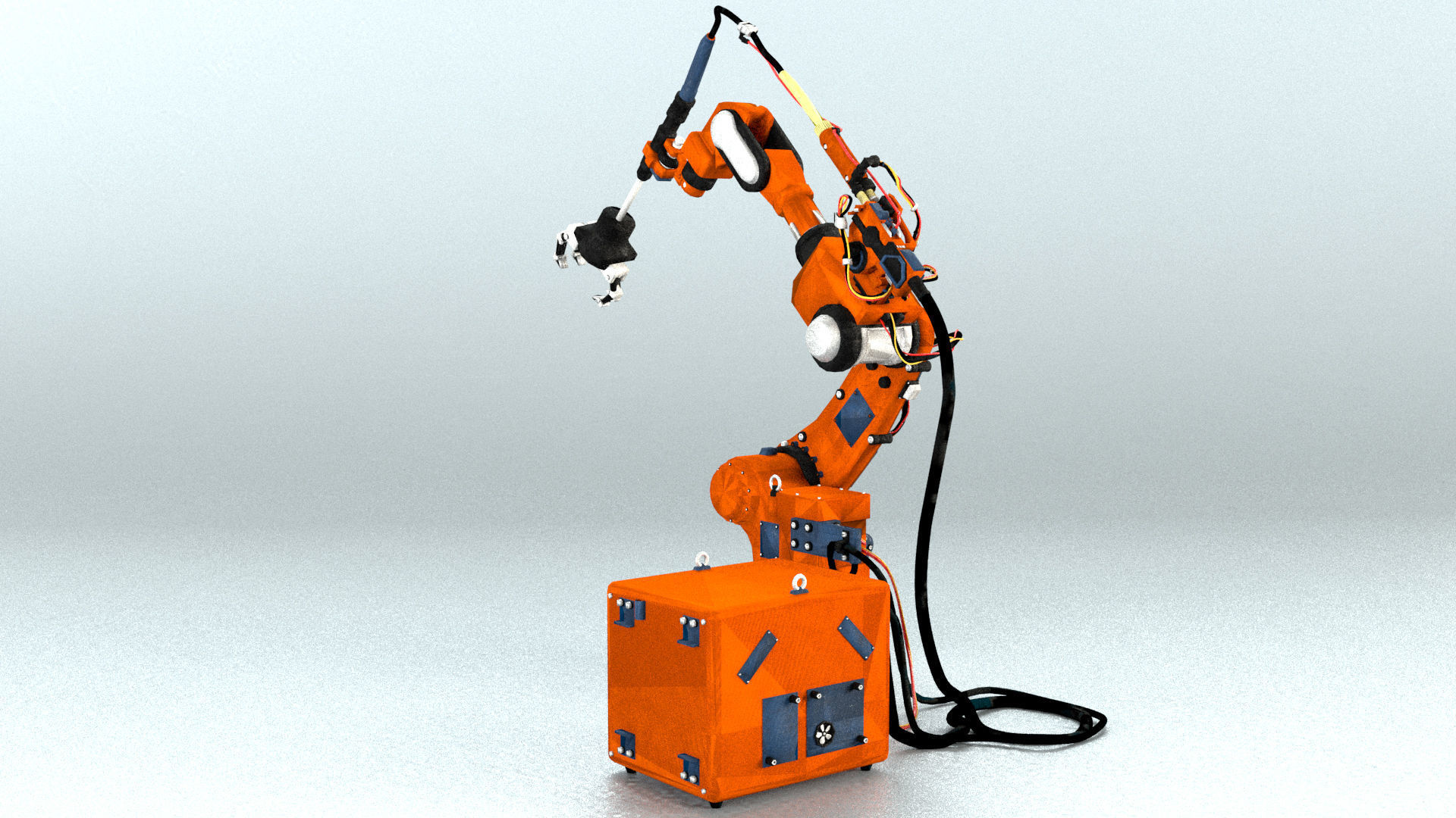 Industrial Robot arm Game asset Low-poly 3D model_5