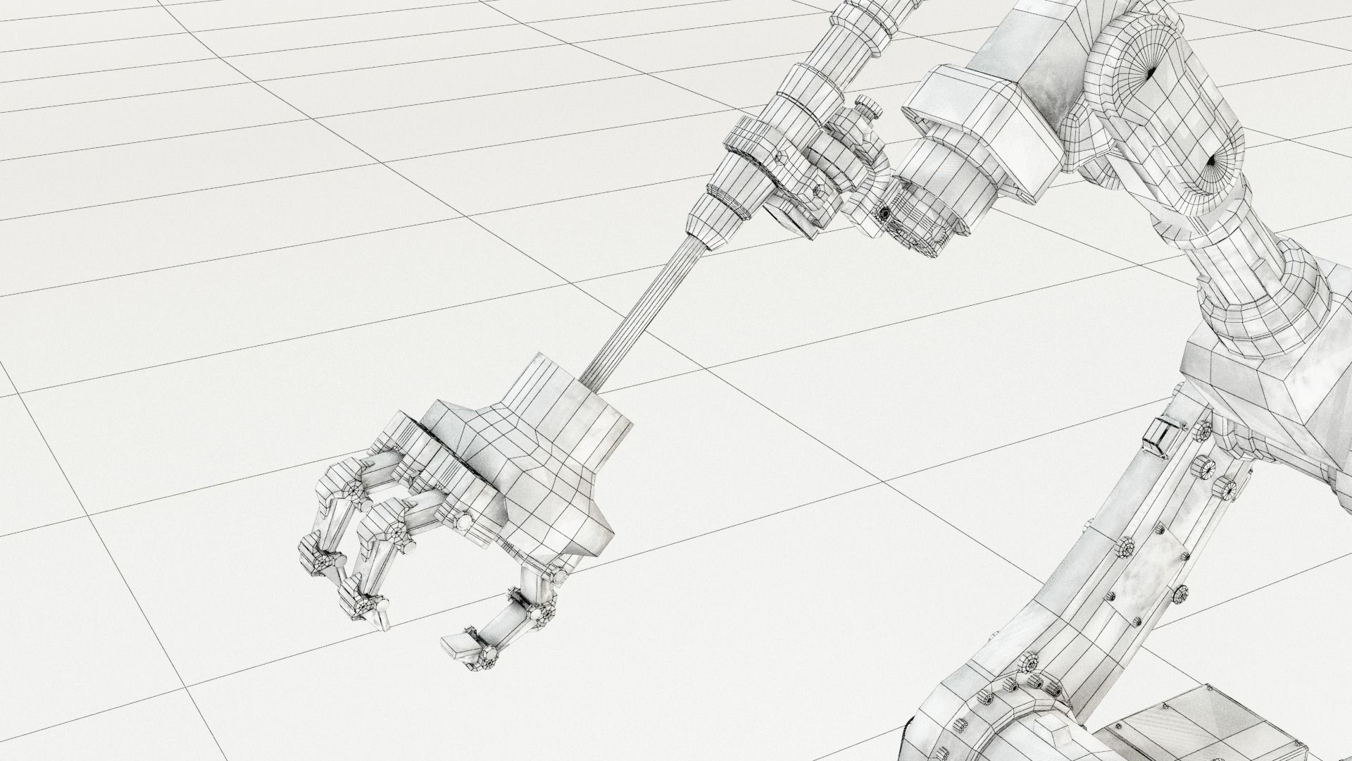 Industrial Robot arm Game asset Low-poly 3D model_12