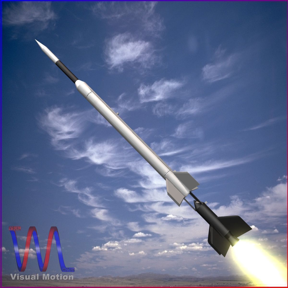 Aerobee 300A Rocket 3D model_1