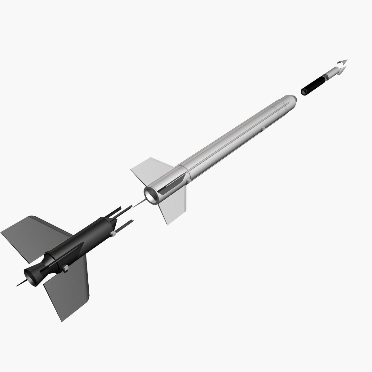 Aerobee 300A Rocket 3D model_4