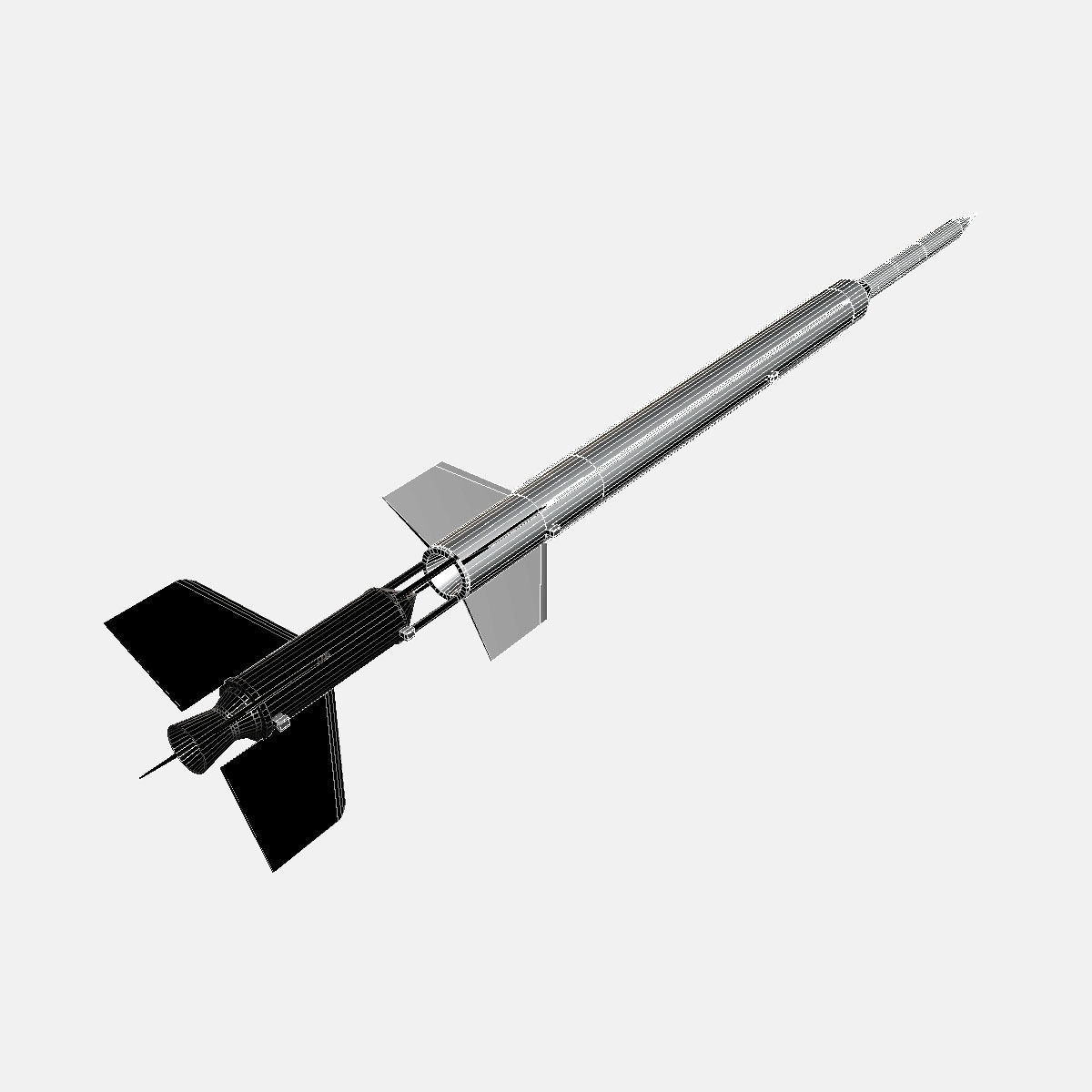 Aerobee 300A Rocket 3D model_9