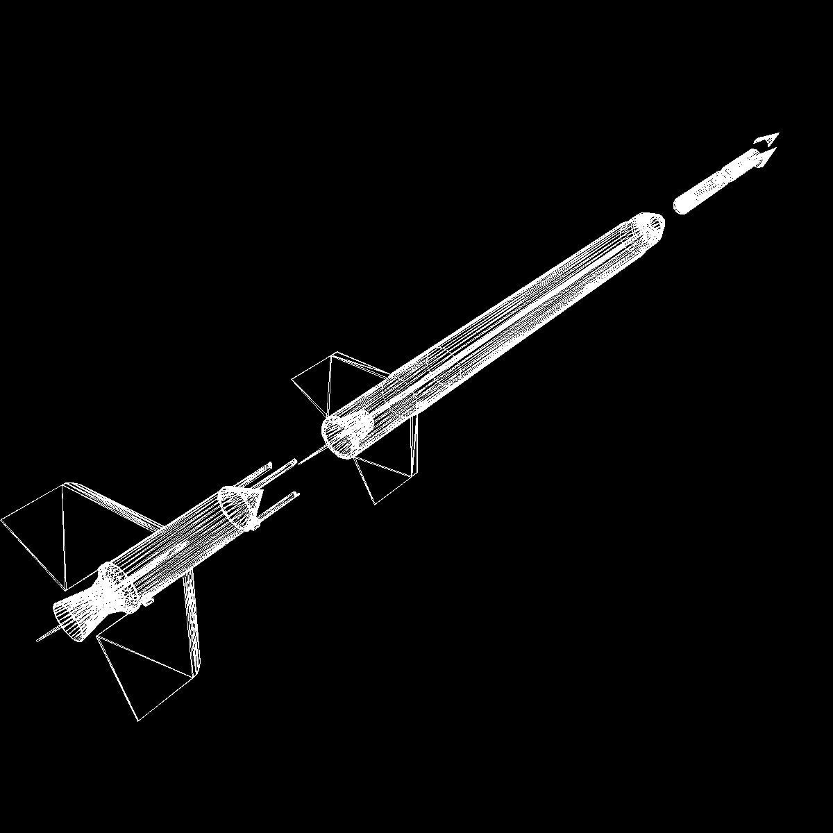 Aerobee 300A Rocket 3D model_22
