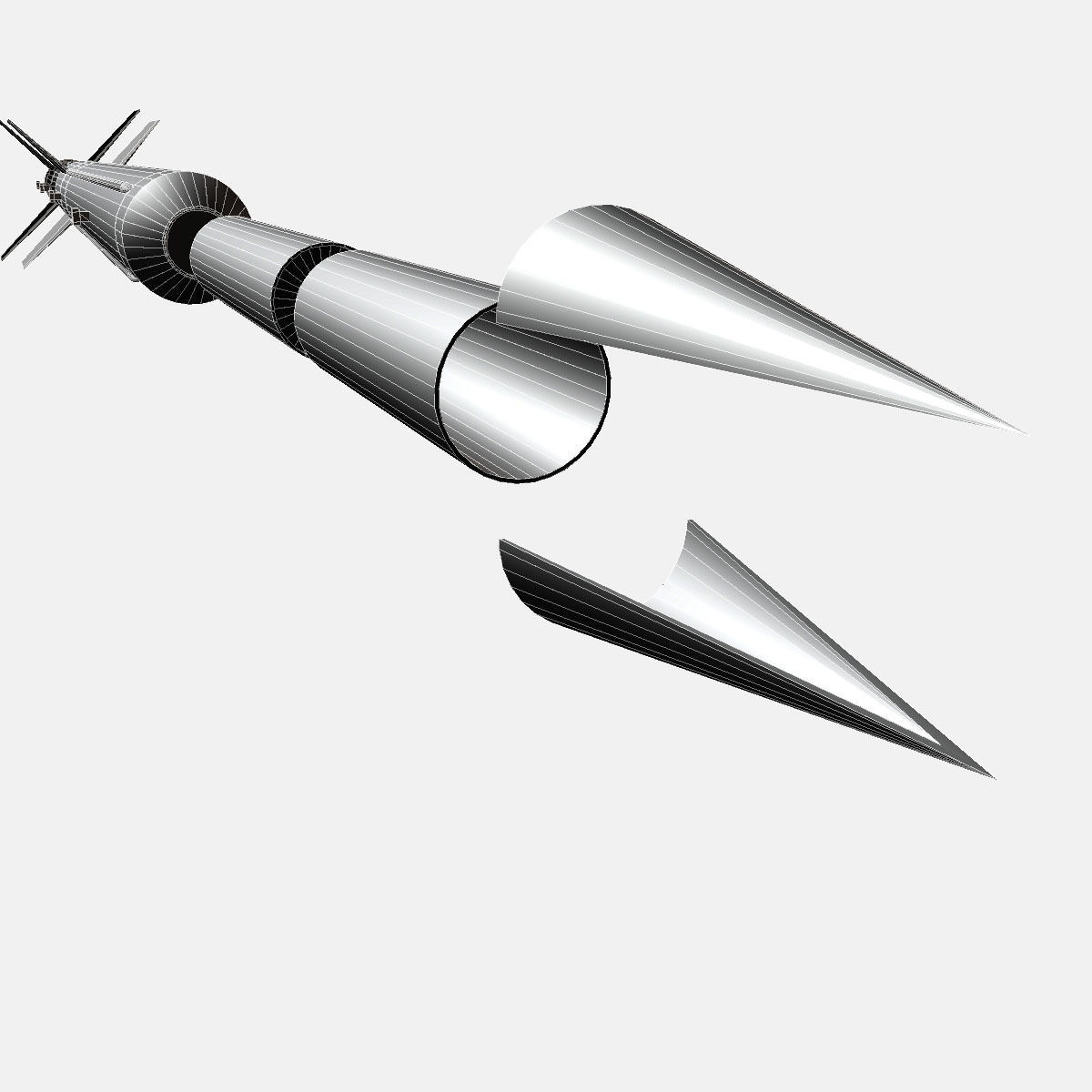 Aerobee 300A Rocket 3D model_20