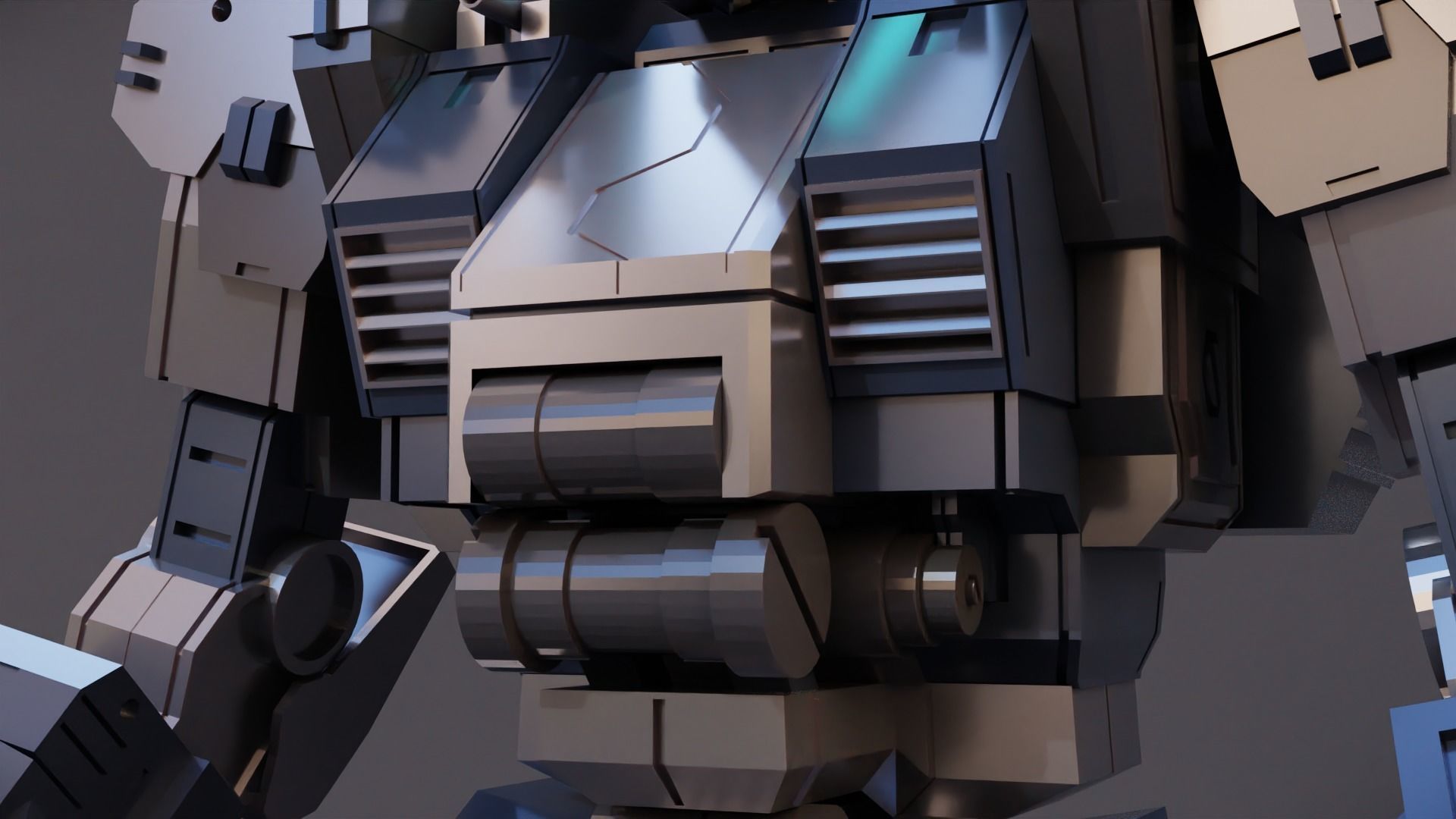 Sci Fi Military Robot 3D model_3